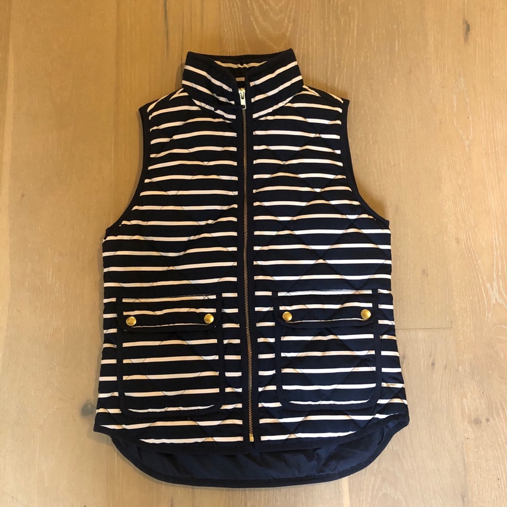Striped quilted vest- J Crew